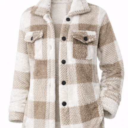 Chaqueta Teddy a Cuadros para Mujer