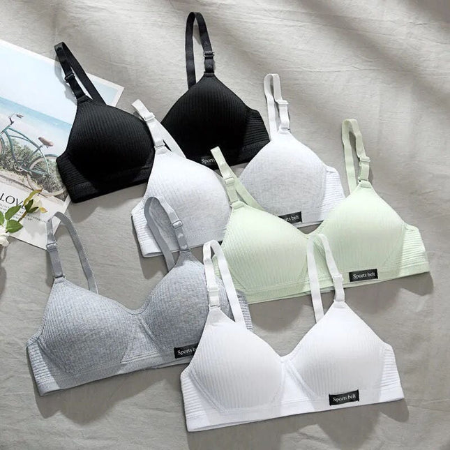 Kit de 5 sostenes de mujer 90% algodón con cierre + 3 aros súper cómodos